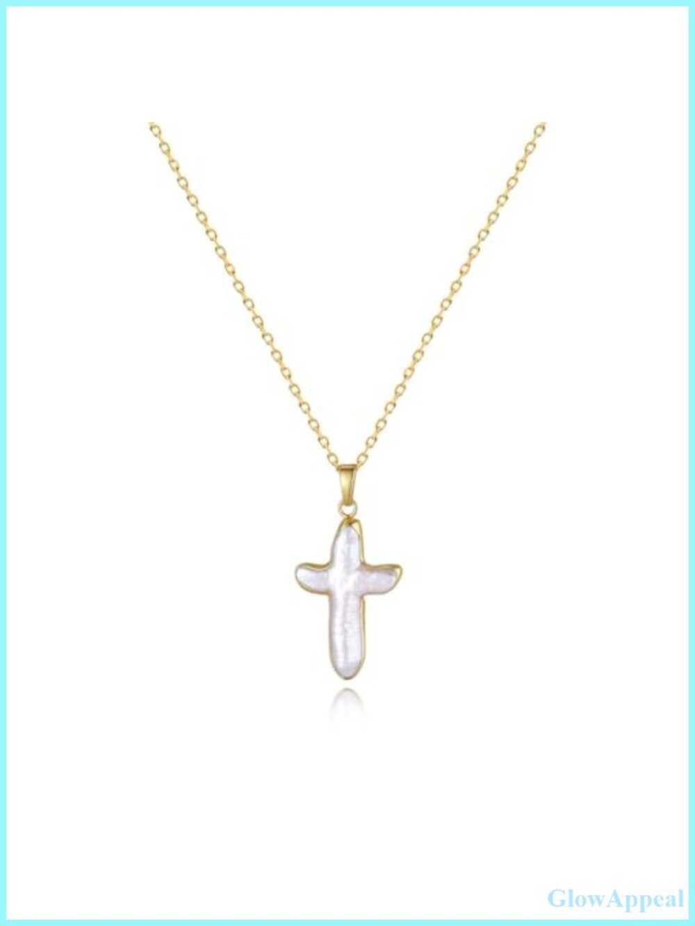 Freshwater Pearl Cross Necklace Dainty Pendant for Women